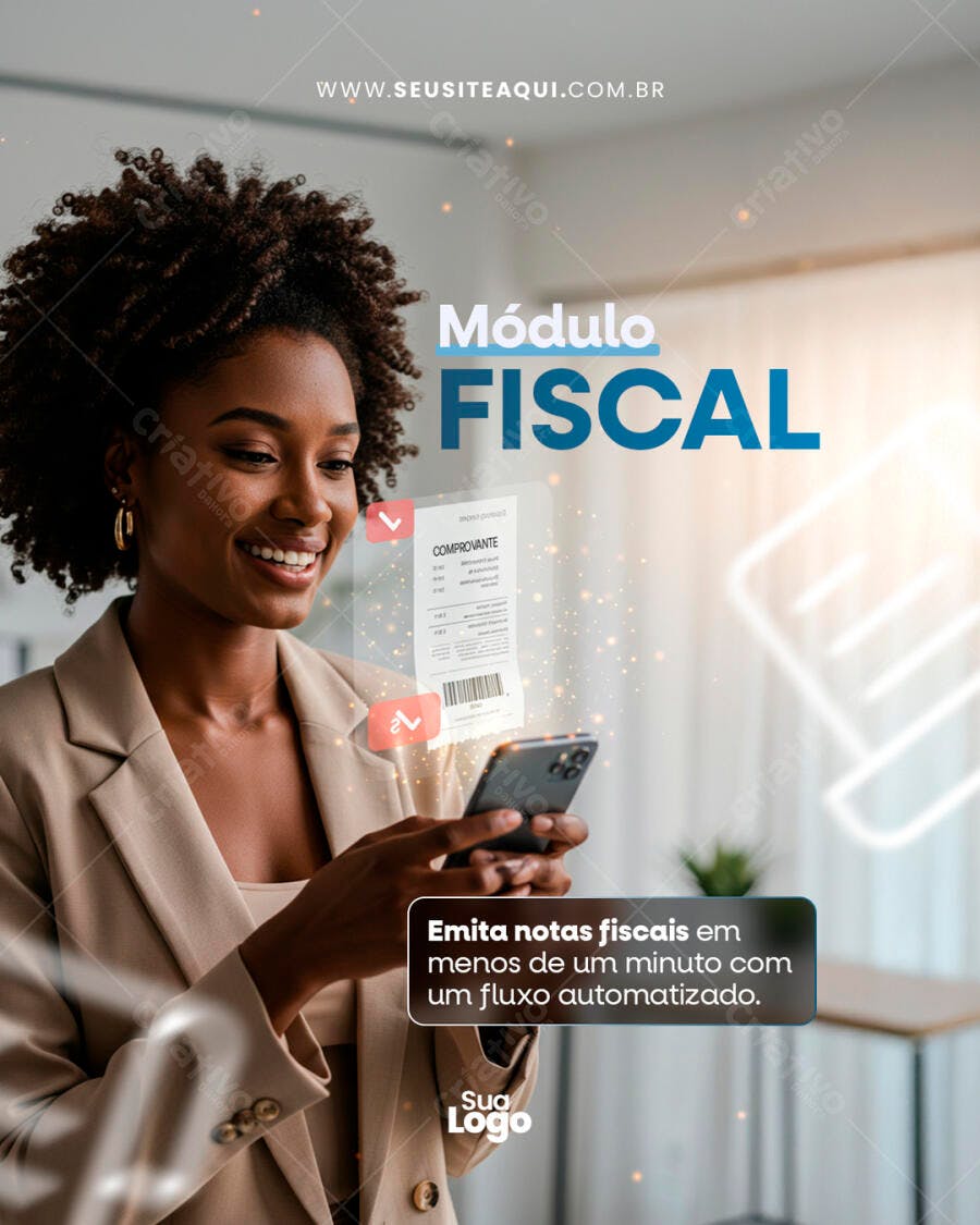 Post para Redes Sociais Módulo Fiscal PSD Editável