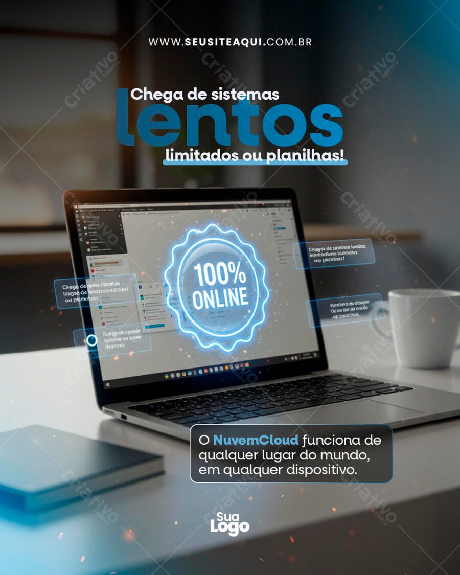 Flyer Publicitário para Negócios Online PSD Editável