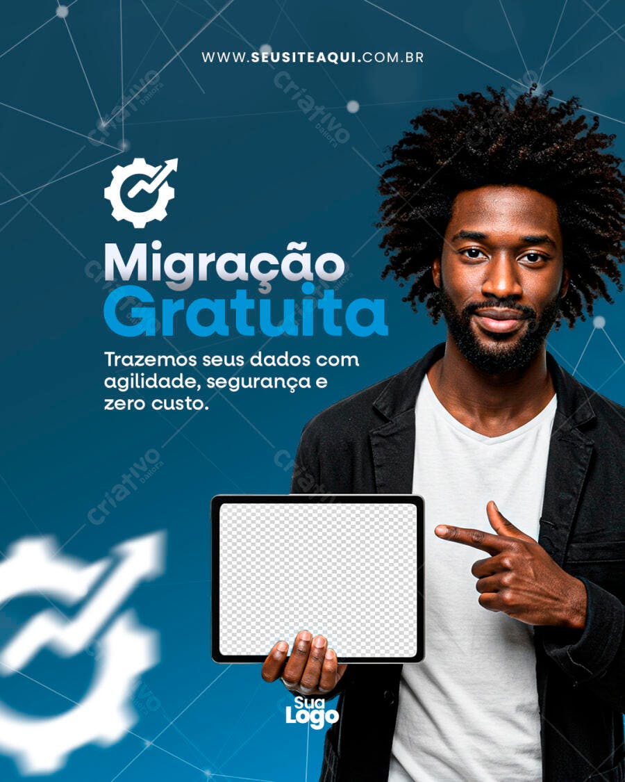 Flyer Migração Gratuita PSD Editável