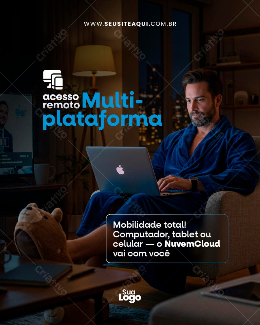 Flyer para Trabalho Remoto PSD Editável