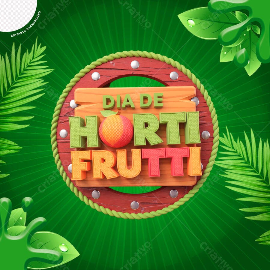 Flyer Dia de Horti Frutti PSD Editável