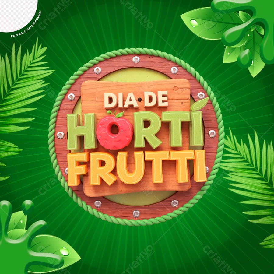 Flyer Dia de Horti Frutti PSD Editável