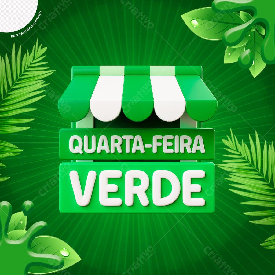 Banner Quarta-feira Verde PSD Editável