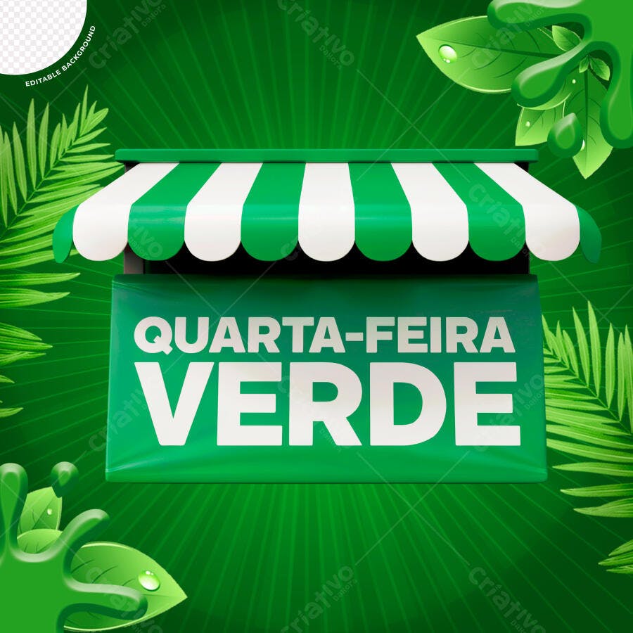Banner Quarta-feira Verde PSD Editável
