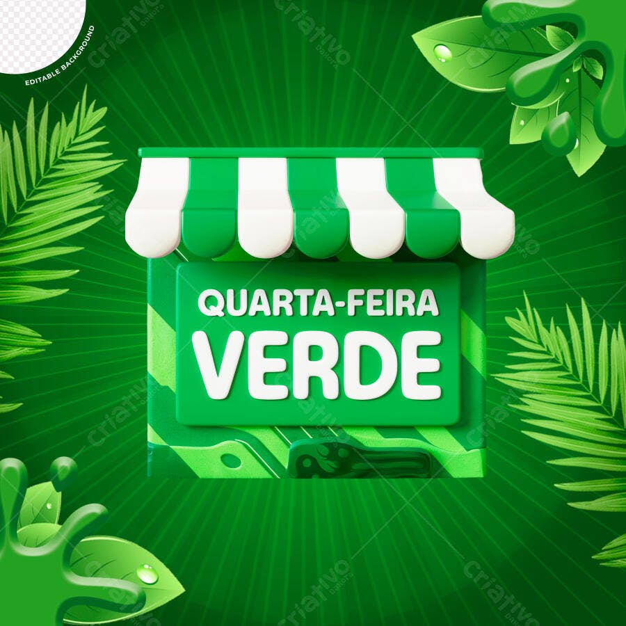 Banner Quarta-Feira Verde PSD Editável