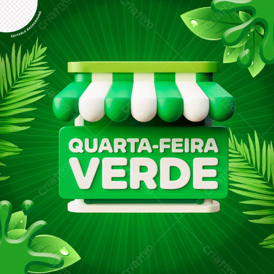 Banner Quarta-feira Verde PSD Editável