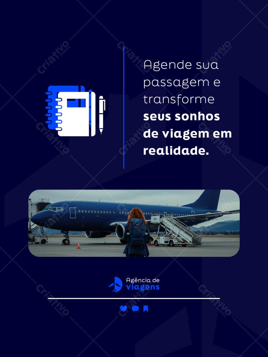 Post para Agência de Viagens PSD Editável