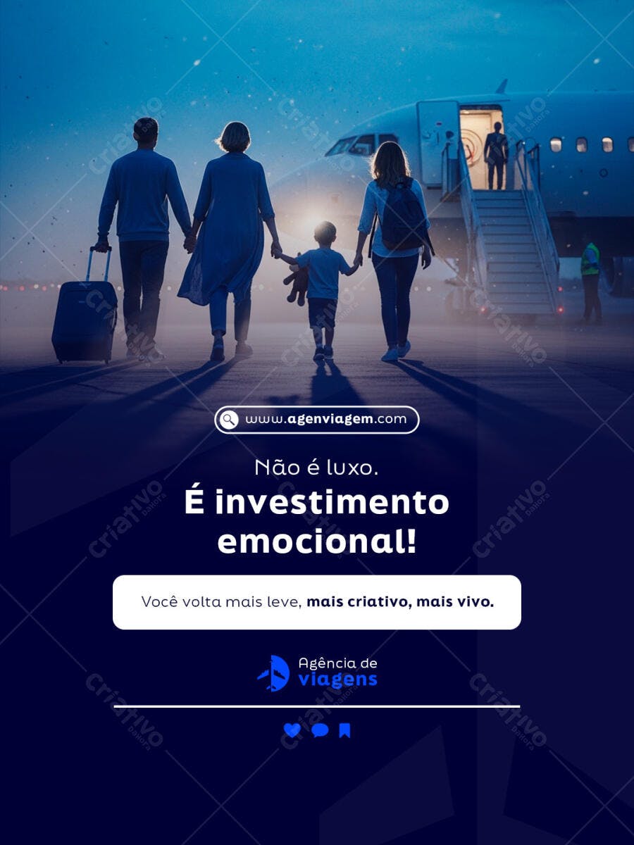 Flyer Família Viajando para as Férias PSD Editável