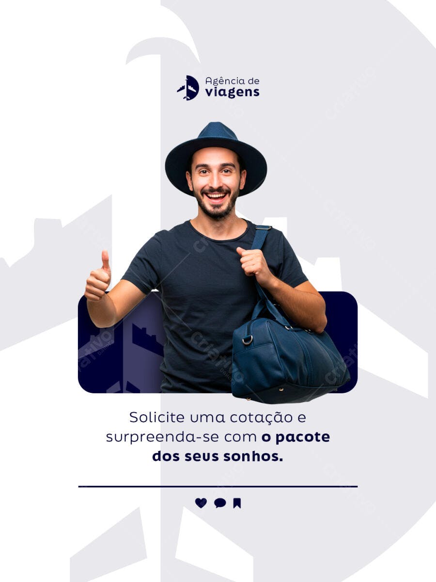 Post para Agência de Viagens PSD Editável