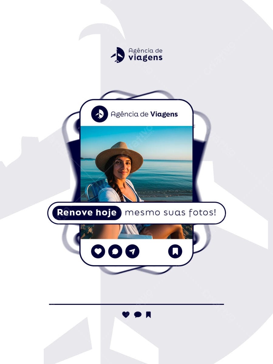 Post para Redes Sociais Agência de Viagens PSD Editável