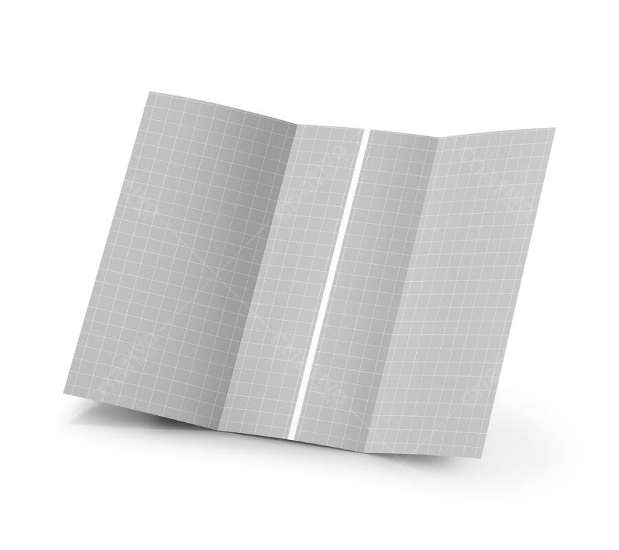 Mockup de Panfleto Tri-Fold em Tons de Cinza