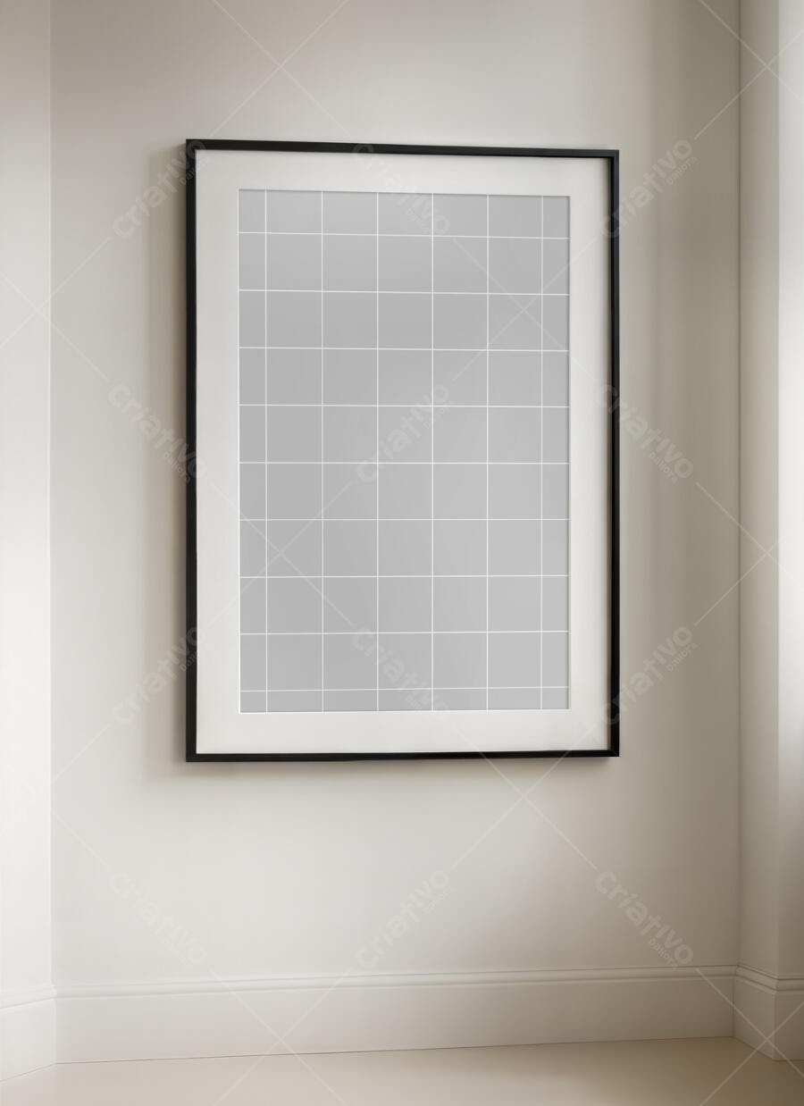 Mockup Quadro Minimalista em Parede Branca