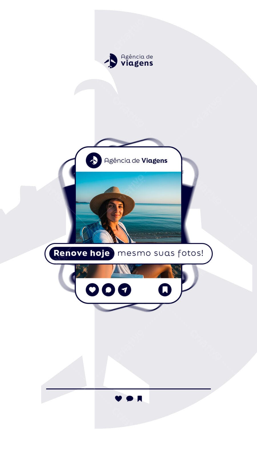 Post para Redes Sociais Agência de Viagens PSD Editável