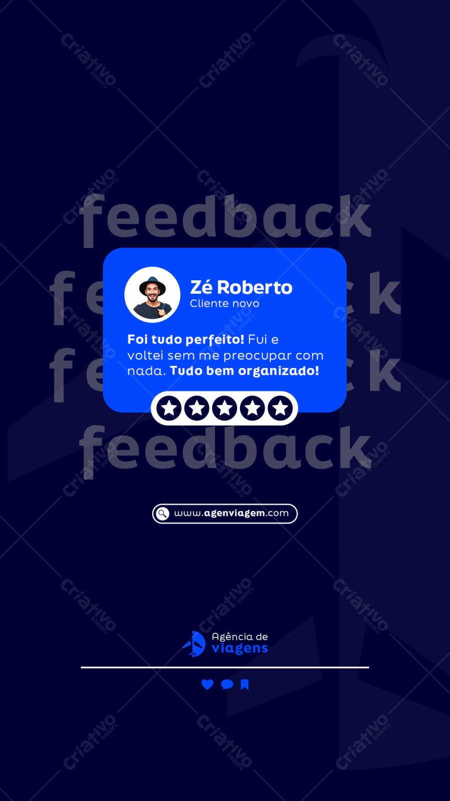 Post para Redes Sociais Agência de Viagens PSD Editável