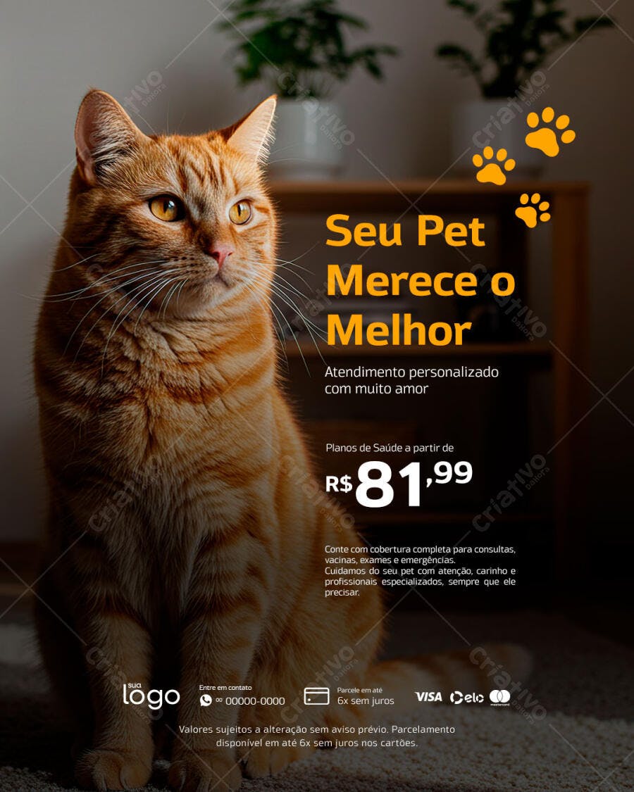 Flyer para Clínicas Veterinárias PSD Editável