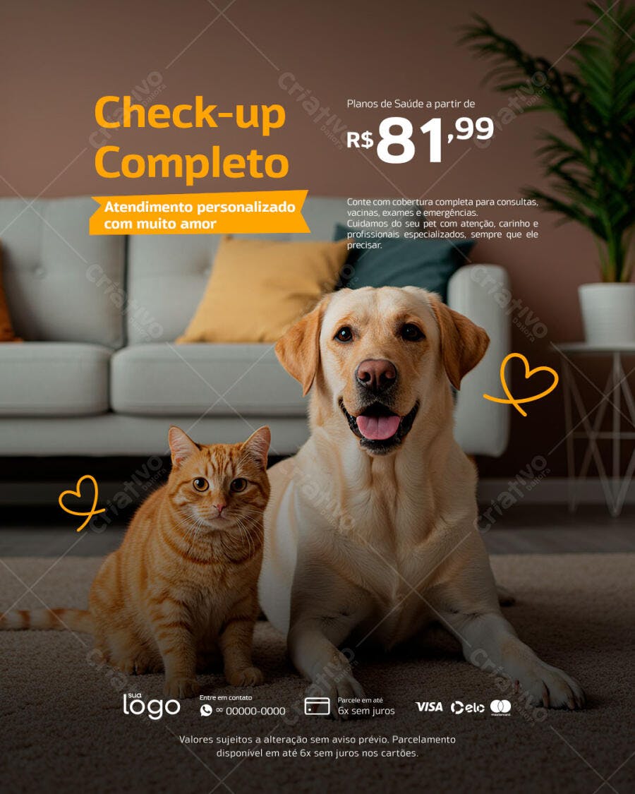 Flyer para Plano de Saúde Pet PSD Editável