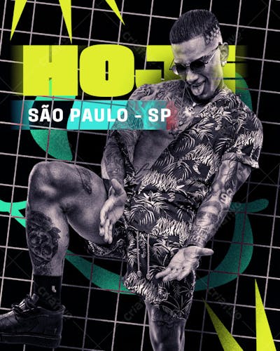 AGENDA DE SHOWS ARTISTA DE FUNK MC DYNHO ALVES PARA FEED PSD EDITÁVEL