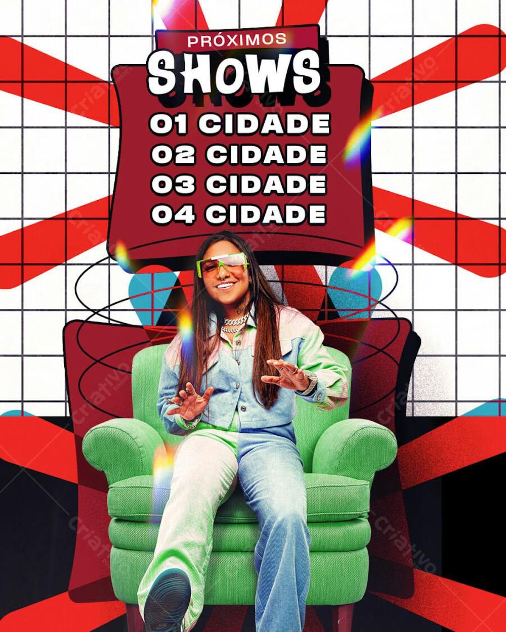 AGENDA DE SHOWS ARTISTA DE BREGA FUNK MC DANNY PARA FEED PSD EDITÁVEL