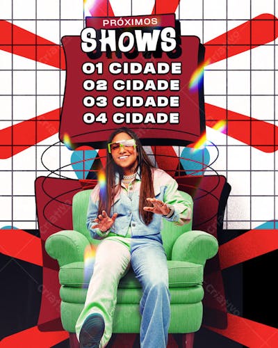 AGENDA DE SHOWS ARTISTA DE BREGA FUNK MC DANNY PARA FEED PSD EDITÁVEL