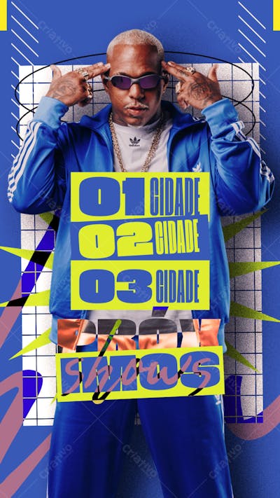AGENDA DE SHOWS ARTISTA PAGODÃO OH POLÊMICO PARA STORIES PSD EDITÁVEL