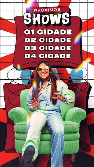 AGENDA DE SHOWS ARTISTA DE BREGA FUNK MC DANNY PARA STORIES PSD EDITÁVEL