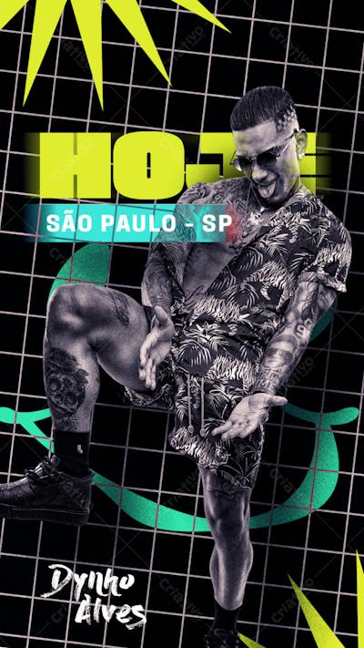 AGENDA DE SHOWS ARTISTA DE FUNK MC DYNHO ALVES PARA STORIES PSD EDITÁVEL