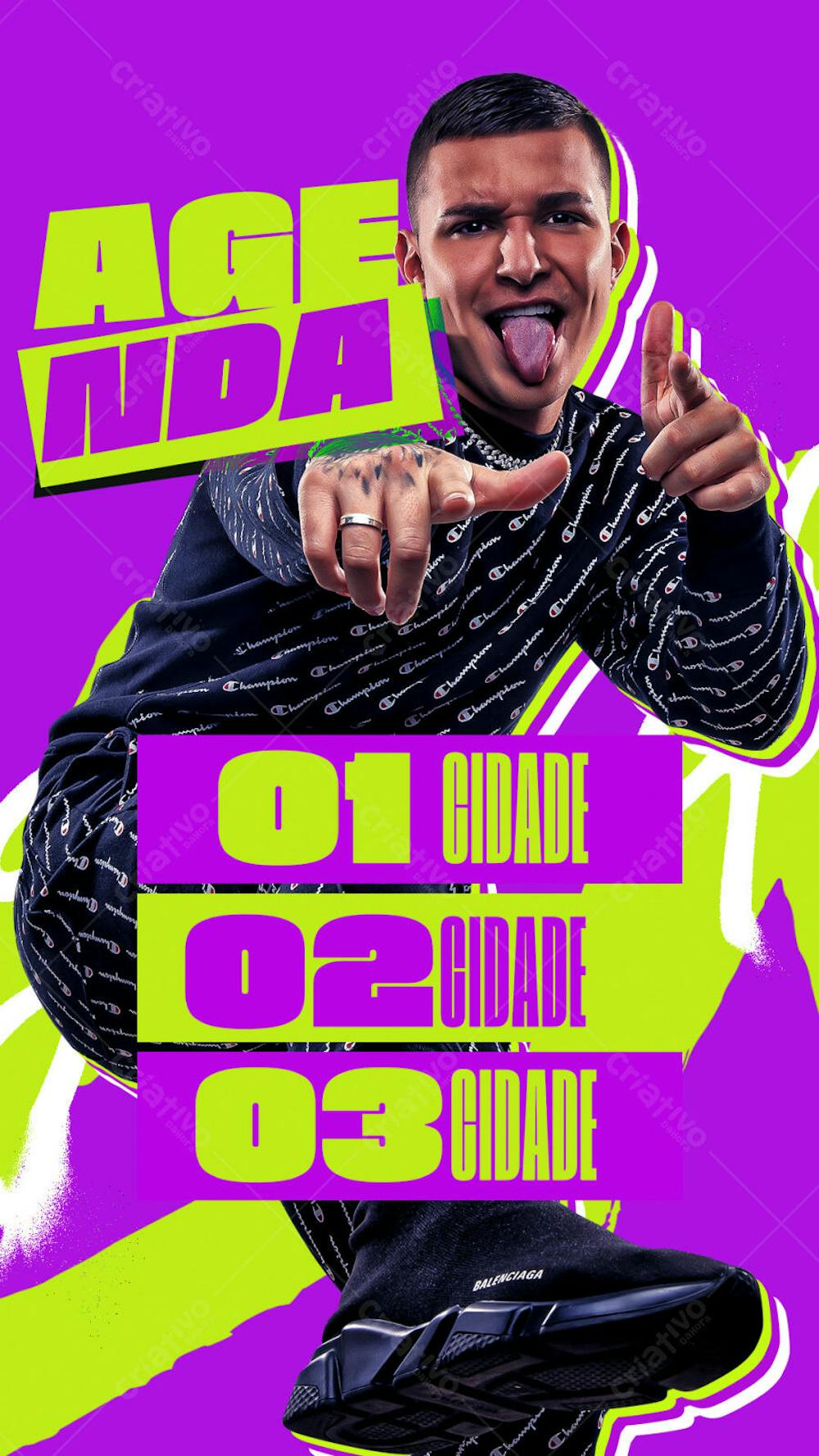 AGENDA DE SHOWS ARTISTA DE FUNK MC GUI PARA STORYS PSD EDITÁVEL