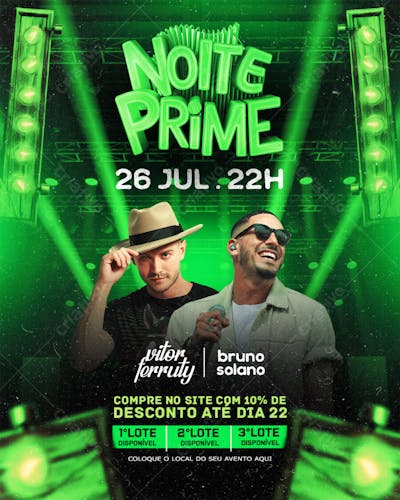 SHOWS EVENTOS FESTAS BALADA FLYER PARA ARTISTAS NOITE PRIME FEED