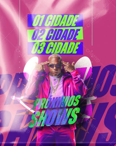 AGENDA DE SHOWS ARTISTA FUNK PAGODÃO OH POLÊMICO PARA FEED PSD EDITÁVEL