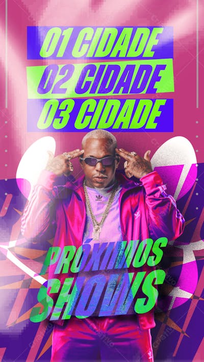 AGENDA DE SHOWS ARTISTA FUNK PAGODÃO OH POLÊMICO PARA STORIES PSD EDITÁVEL