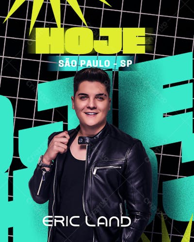 AGENDA DE SHOWS ARTISTA DE FORRÓ ERIC LAND PARA FEED PSD EDITÁVEL