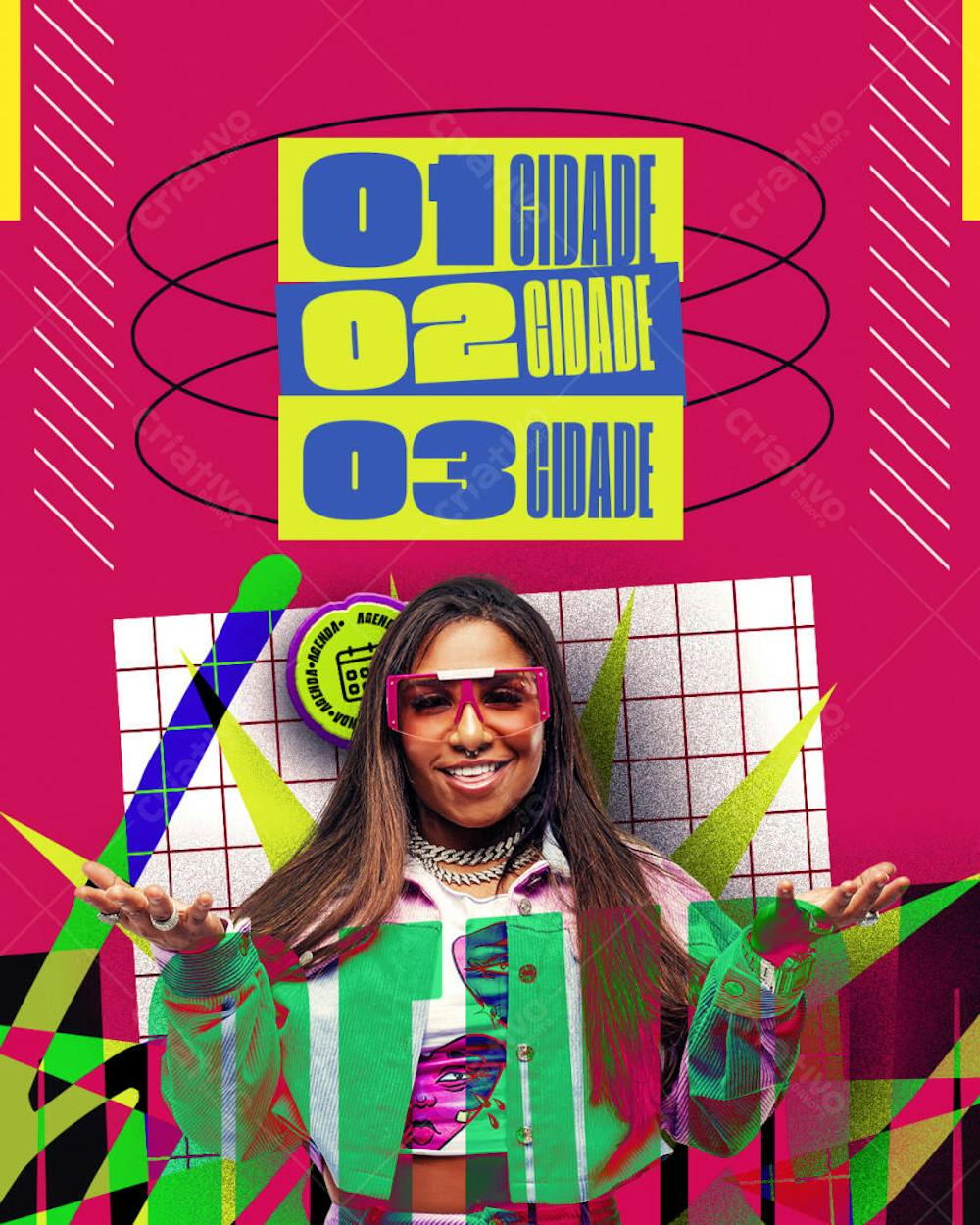 AGENDA DE SHOWS SEMANAL ARTISTA BREGA FUNK MC DANNY PARA FEED PSD EDITÁVEL