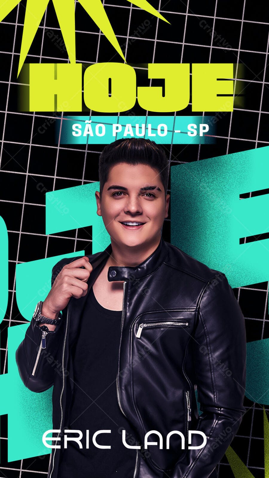 Flyer para Show Eric Land em São Paulo PSD Editável