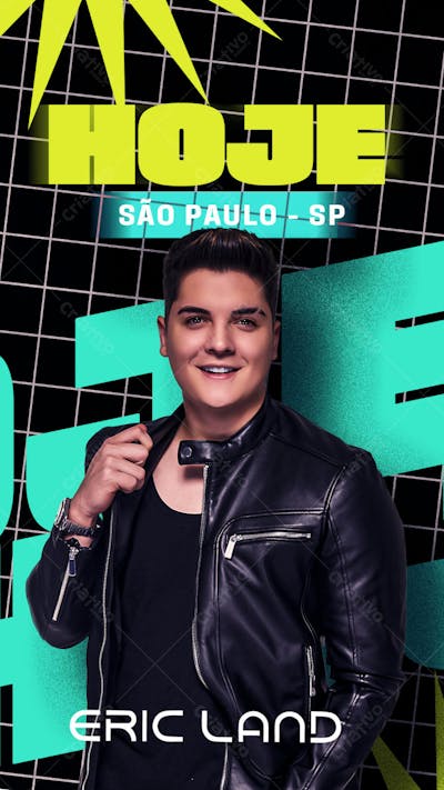 AGENDA DE SHOWS ARTISTA DE FORRÓ ERIC LAND PARA STORIES PSD EDITÁVEL