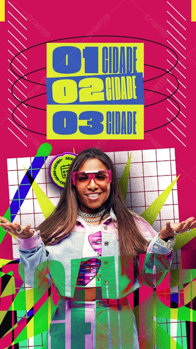 AGENDA DE SHOWS SEMANAL ARTISTA BREGA FUNK MC DANNY PARA STORIES PSD EDITÁVEL