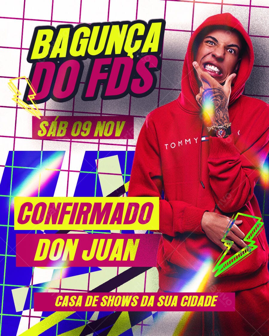 Flyer para Show Don Juan - Bagunça do FDS 09/11 PSD Editável