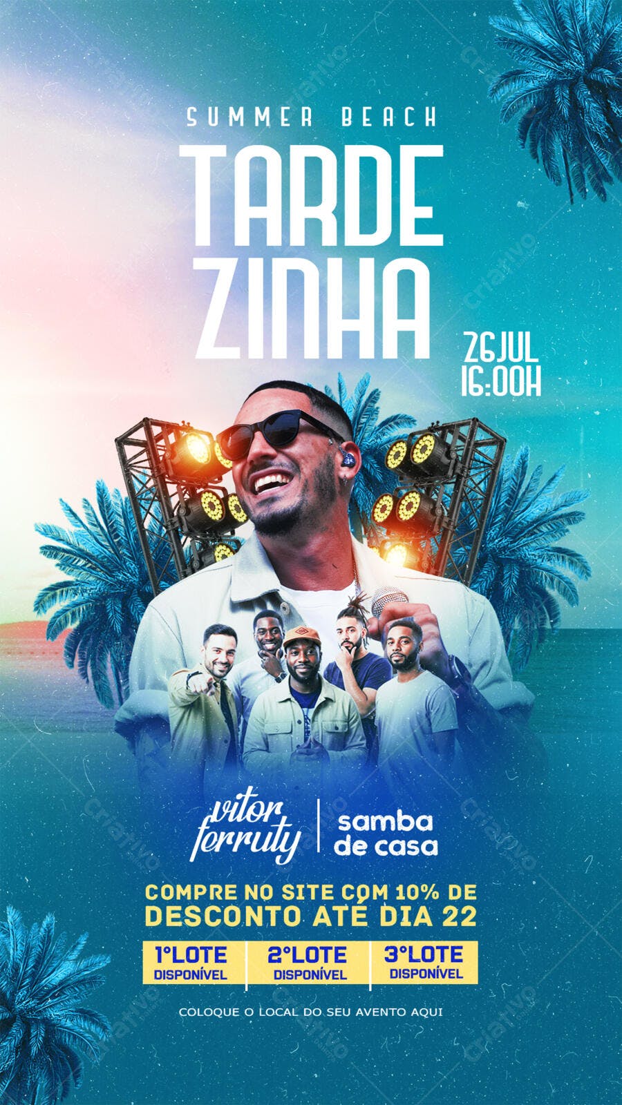 Flyer para Festa Tardezinha com Vitor Ferrutry PSD Editável