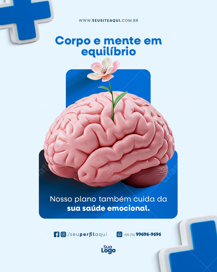 Postagem Saúde Mental PSD Editável