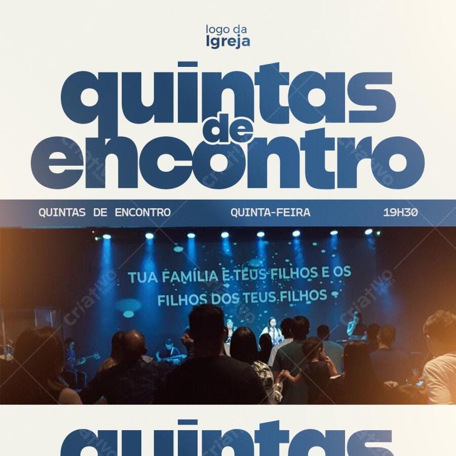 Flyer para Evento de Igreja Quintas de Encontro PSD Editável