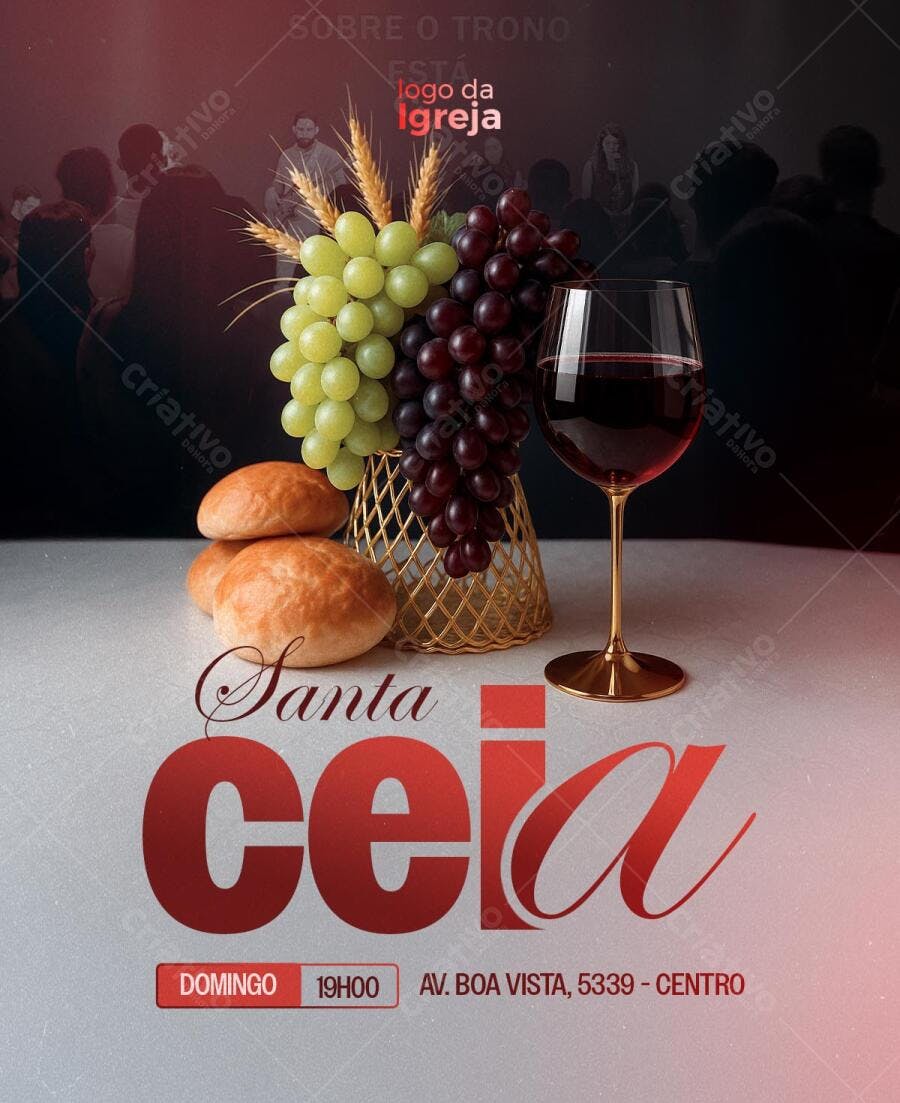 Flyer para Santa Ceia PSD Editável
