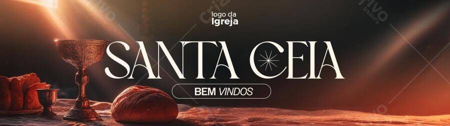 Banner para Santa Ceia PSD Editável