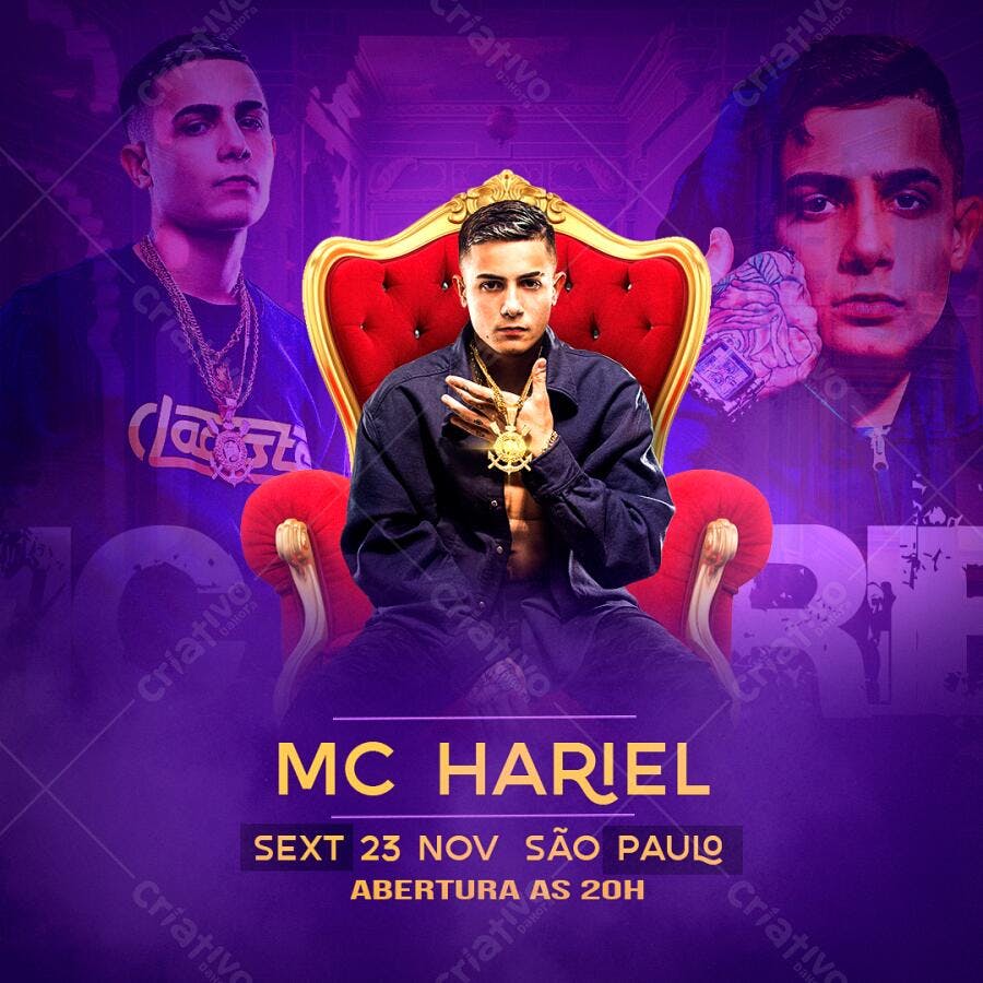 Flyer para Show MC Hariel PSD Editável