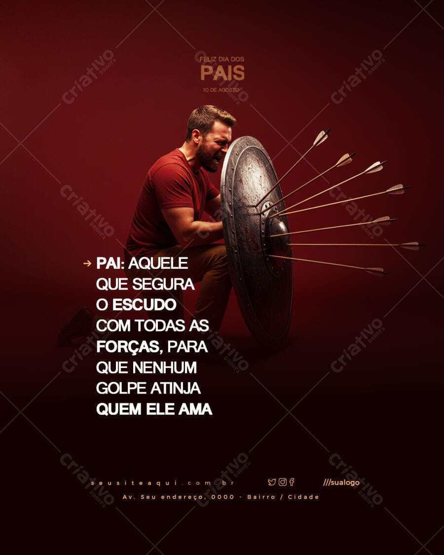 Flyer Dia dos Pais 10 de Agosto PSD Editável