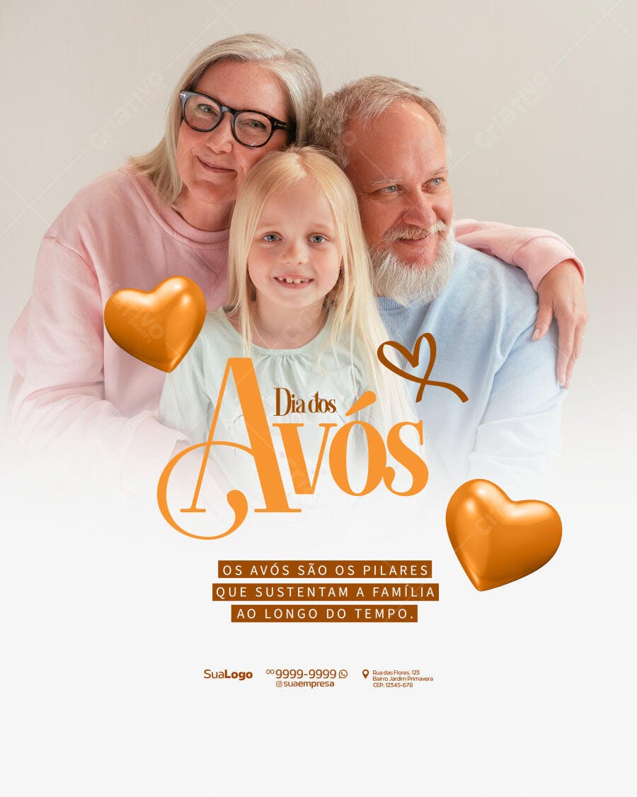 Flyer Dia dos Avós PSD Editável