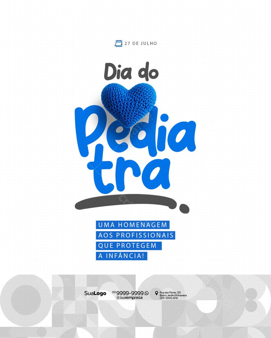 Post para o Dia do Pediatra PSD Editável