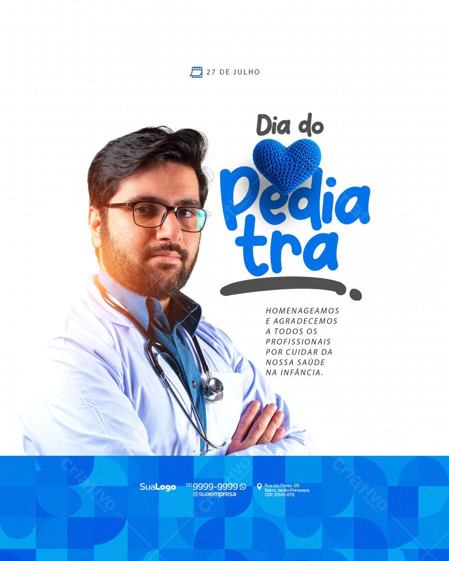 Post para o Dia do Pediatra PSD Editável