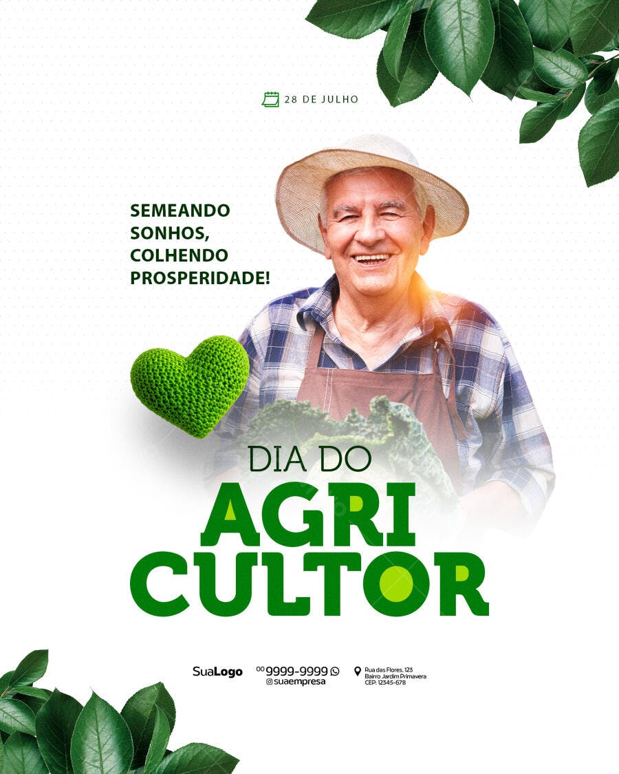 Flyer Dia do Agricultor 28 de Julho PSD Editável