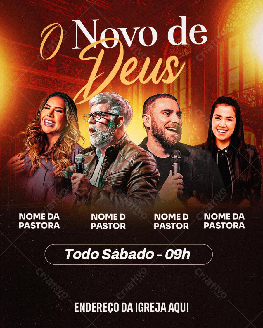 Flyer Igreja Evento Dominical PSD Editável