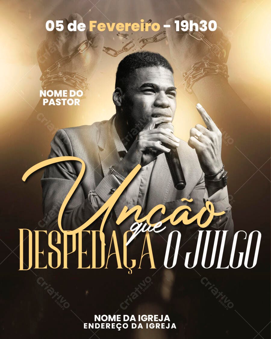 Flyer para Evento Religioso 05 de Fevereiro PSD Editável