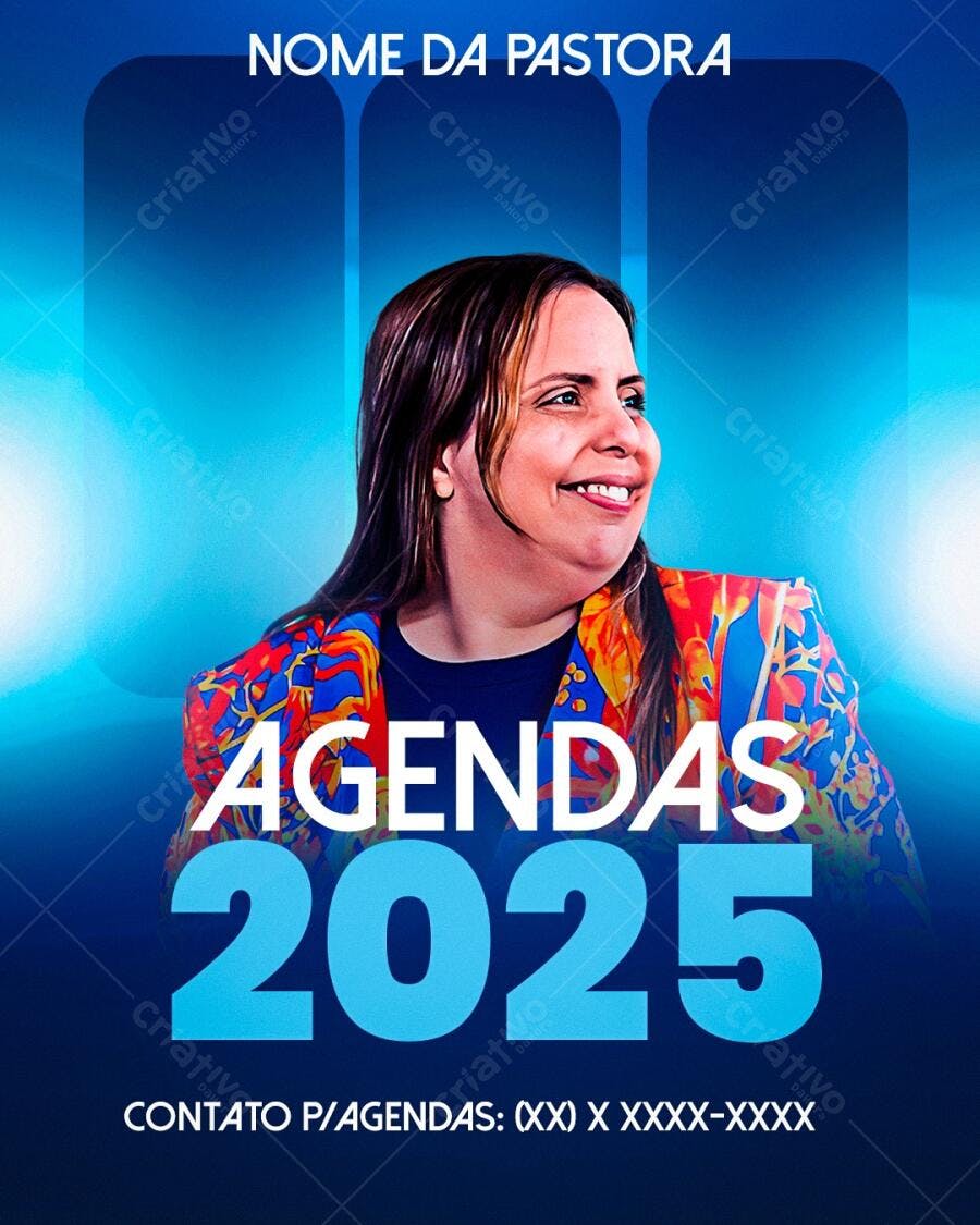 Flyer para Agenda de Pastora 2025 PSD Editável